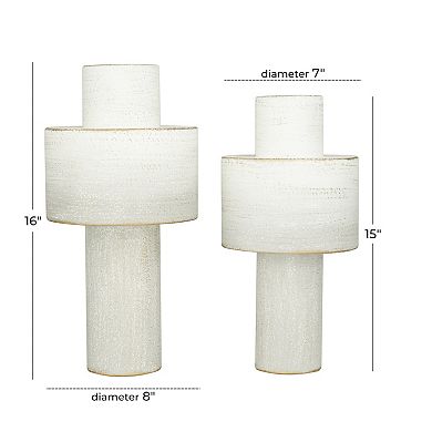 CosmoLiving by Cosmopolitan Metal Decorative Vase Floor Decor 2-piece Set