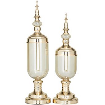 CosmoLiving by Cosmopolitan Finial Decorative Jar Floor Decor 2 pc Set