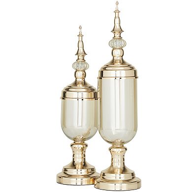 CosmoLiving by Cosmopolitan Finial Decorative Jar Floor Decor 2-piece Set