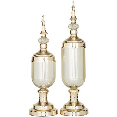 CosmoLiving by Cosmopolitan Finial Decorative Jar Floor Decor 2-piece Set