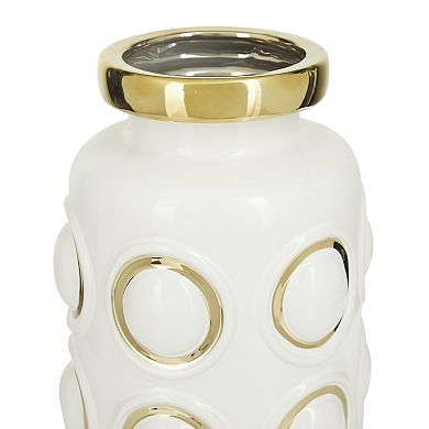 CosmoLiving by Cosmopolitan Gold Finish Circle Decorative Vase Floor Decor