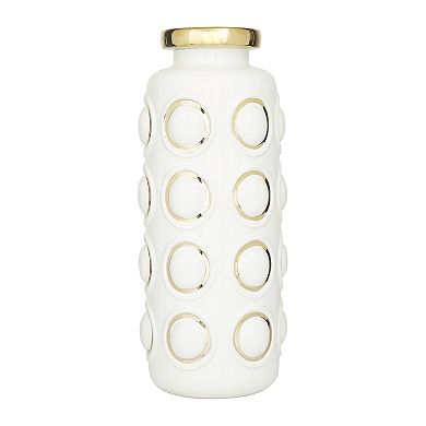 CosmoLiving by Cosmopolitan Gold Finish Circle Decorative Vase Floor Decor