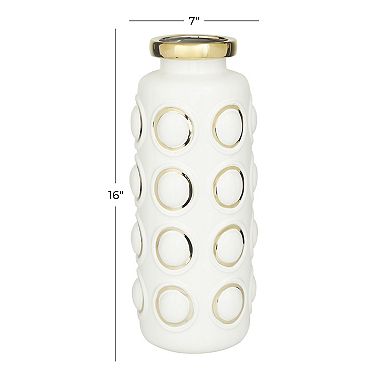 CosmoLiving by Cosmopolitan Gold Finish Circle Decorative Vase Floor Decor