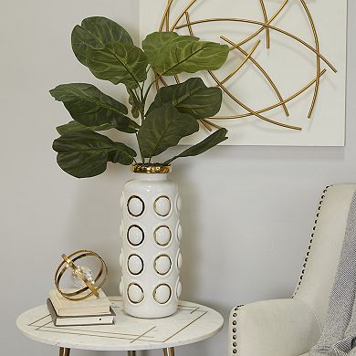 CosmoLiving by Cosmopolitan Gold Finish Circle Decorative Vase Floor Decor