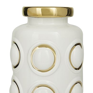 CosmoLiving by Cosmopolitan Circle Gold Finish Decorative Vase Table Decor