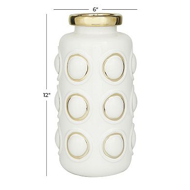 CosmoLiving by Cosmopolitan Circle Gold Finish Decorative Vase Table Decor