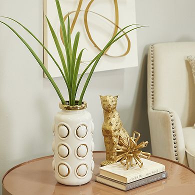 CosmoLiving by Cosmopolitan Circle Gold Finish Decorative Vase Table Decor