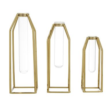 CosmoLiving by Cosmopolitan Test Tube Decorative Vase Table Decor 3-piece Set