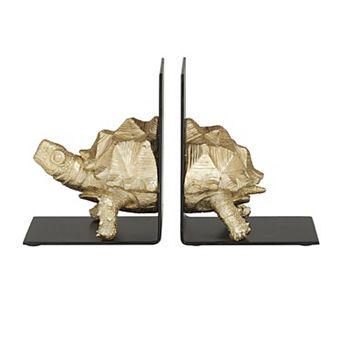 CosmoLiving by Cosmopolitan Metallic Turtle Bookend Table Decor 2 pc Set