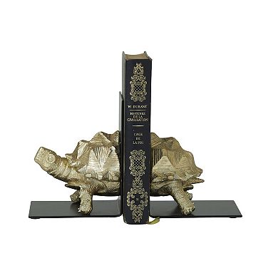 CosmoLiving by Cosmopolitan Metallic Turtle Bookend Table Decor 2-piece Set