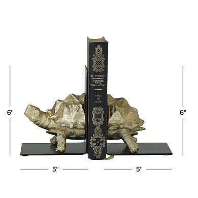 CosmoLiving by Cosmopolitan Metallic Turtle Bookend Table Decor 2-piece Set