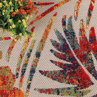 SUPERIOR Botanical Leaves Modern Indoor/Outdoor Area Rug