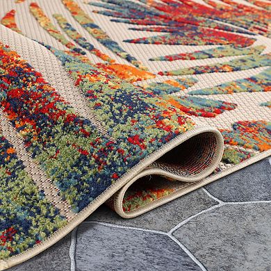 SUPERIOR Botanical Leaves Modern Indoor/Outdoor Area Rug