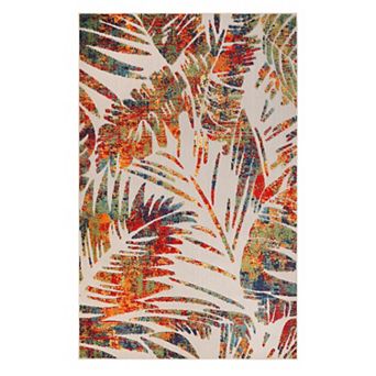 SUPERIOR Botanical Leaves Modern Indoor/Outdoor Area Rug