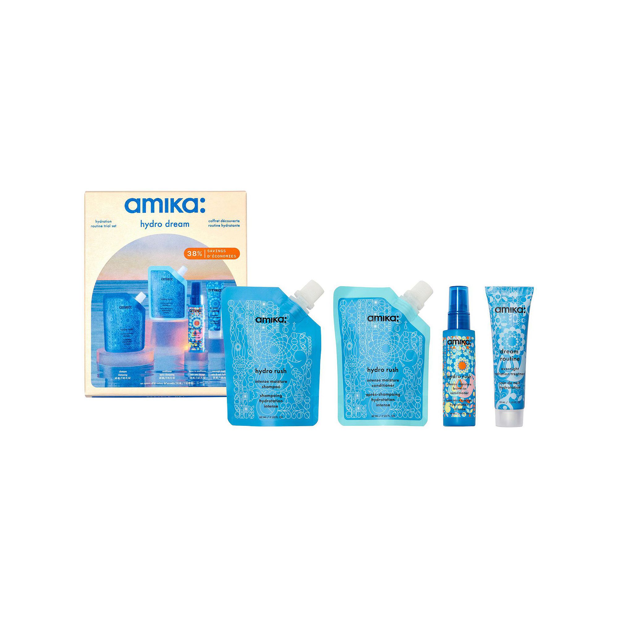amika Mini Hydro Rush Shampoo & Conditioner Set, None