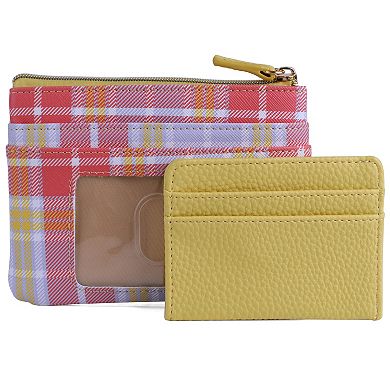 Julia Buxton Summer Plaid RFID-Blocking Large ID Coin Case