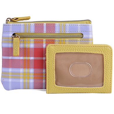 Julia Buxton Summer Plaid RFID-Blocking Large ID Coin Case