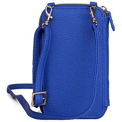 Julia Buxton Solid Pebble Everywhere RFID-Blocking Crossbody Wallet