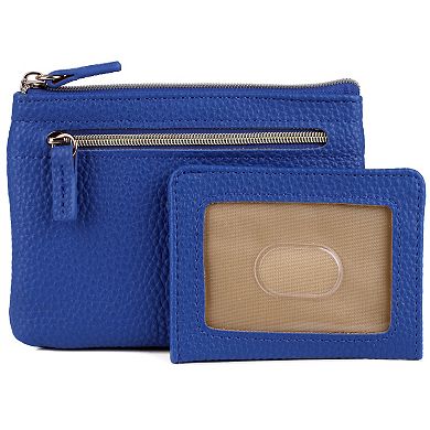 Julia Buxton Solid Pebble RFID-Blocking Large ID Coin Case