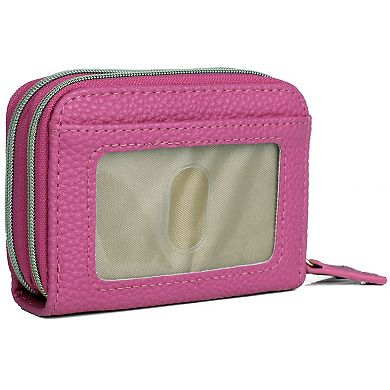 Julia Buxton Solid Pebble RFID-Blocking Wizard Wallet
