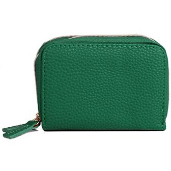 Julia Buxton Solid Pebble RFID-Blocking Wizard Wallet