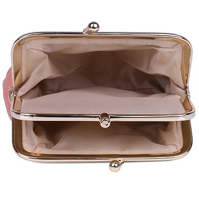 Julia Buxton Solid Pebble RFID-Blocking Triple Frame Wallet