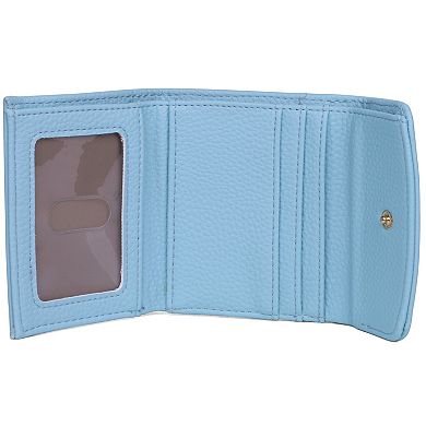 Julia Buxton Solid Pebble RFID-Blocking Mini Trifold Wallet