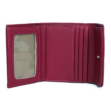 Julia Buxton Solid Pebble RFID-Blocking Mini Trifold Wallet