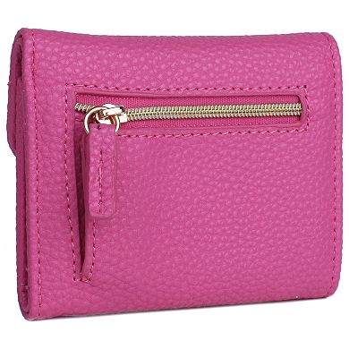 Julia Buxton Solid Pebble RFID-Blocking Mini Trifold Wallet