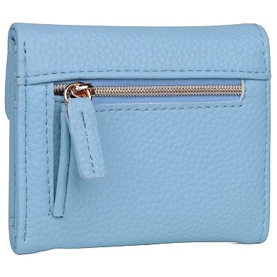 Julia Buxton Solid Pebble RFID-Blocking Mini Trifold Wallet