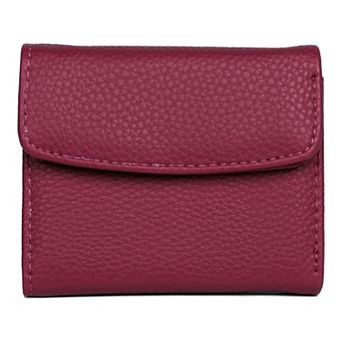 Julia Buxton Solid Pebble RFID-Blocking Mini Trifold Wallet