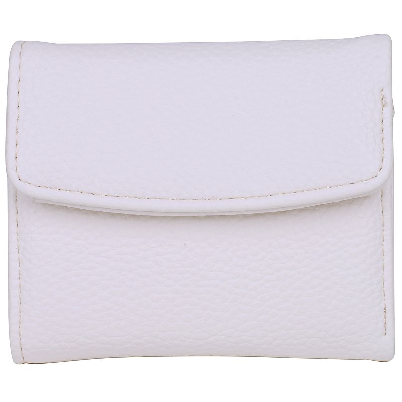 Julia Buxton Solid Pebble RFID-Blocking Mini Trifold Wallet, Summer White