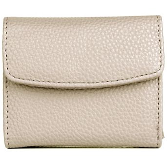 Julia Buxton Solid Pebble RFID-Blocking Mini Trifold Wallet