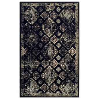 SUPERIOR Mayfair Distressed Damask Indoor Area Rug