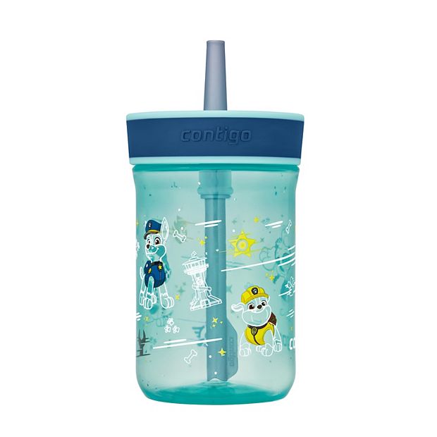Contigo Paw Patrol Kids Cleanable Water Bottle with Silicone Straw and Spill-Proof Lid, Dishwasher Safe, 14oz 2-Pack