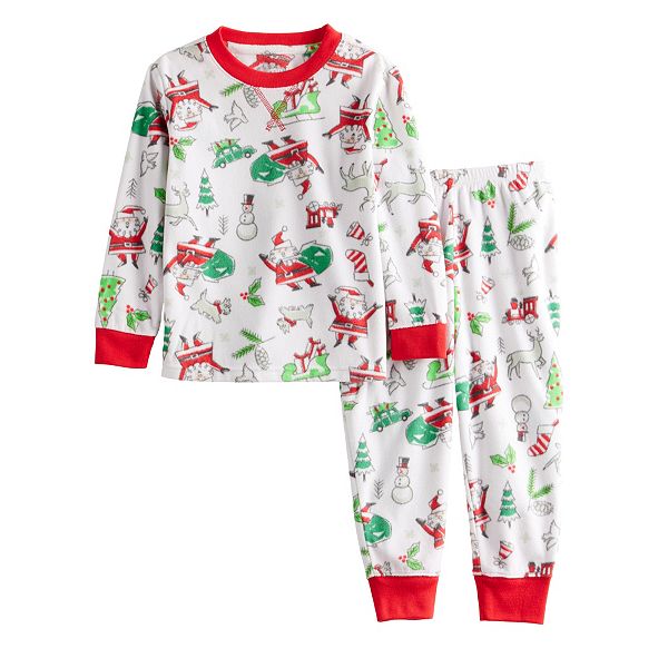 Toddler Jammies For Your Families® Doodle Santa Cozy Microfleece Top ...