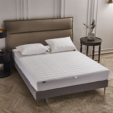 Farm To Home Organic Cotton Cover Wavy Channel Down Alternative Mattress Pad
