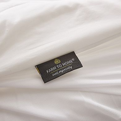 Farm To Home Organic Cotton Cover Wavy Channel Down Alternative Mattress Pad