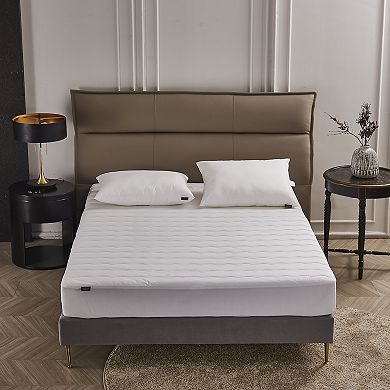 Farm To Home Organic Cotton Cover Wavy Channel Down Alternative Mattress Pad