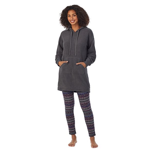 Women's Cuddl Duds® Fleece Hooded Tunic Pajama Top and Pajama Leggings Sleep  Set