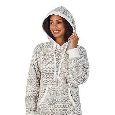 Women s Cuddl Duds Fleece Hooded Midi Lounger