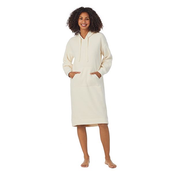 Women s Cuddl Duds Fleece Hooded Midi Lounger