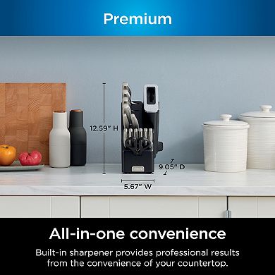 Ninja Foodi NeverDull Premium 14-pc. Stainless Knife System with Built-in Sharpener