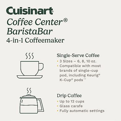 Cuisinart® Coffee Center Barista Bar 4-in-1 Coffee and Espresso Maker (Compatible with Nespresso Original Line)