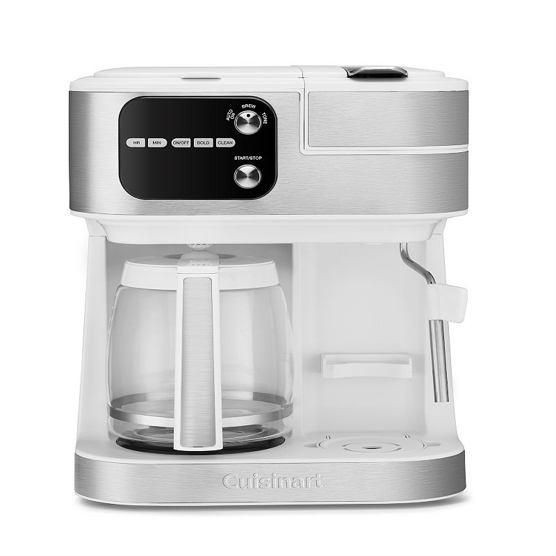 Cuisinart Coffee Center Barista Bar 4-in-1 Combination Coffee and Espresso Maker White SS-4N1W: Fits Any Cup, Milk Frother