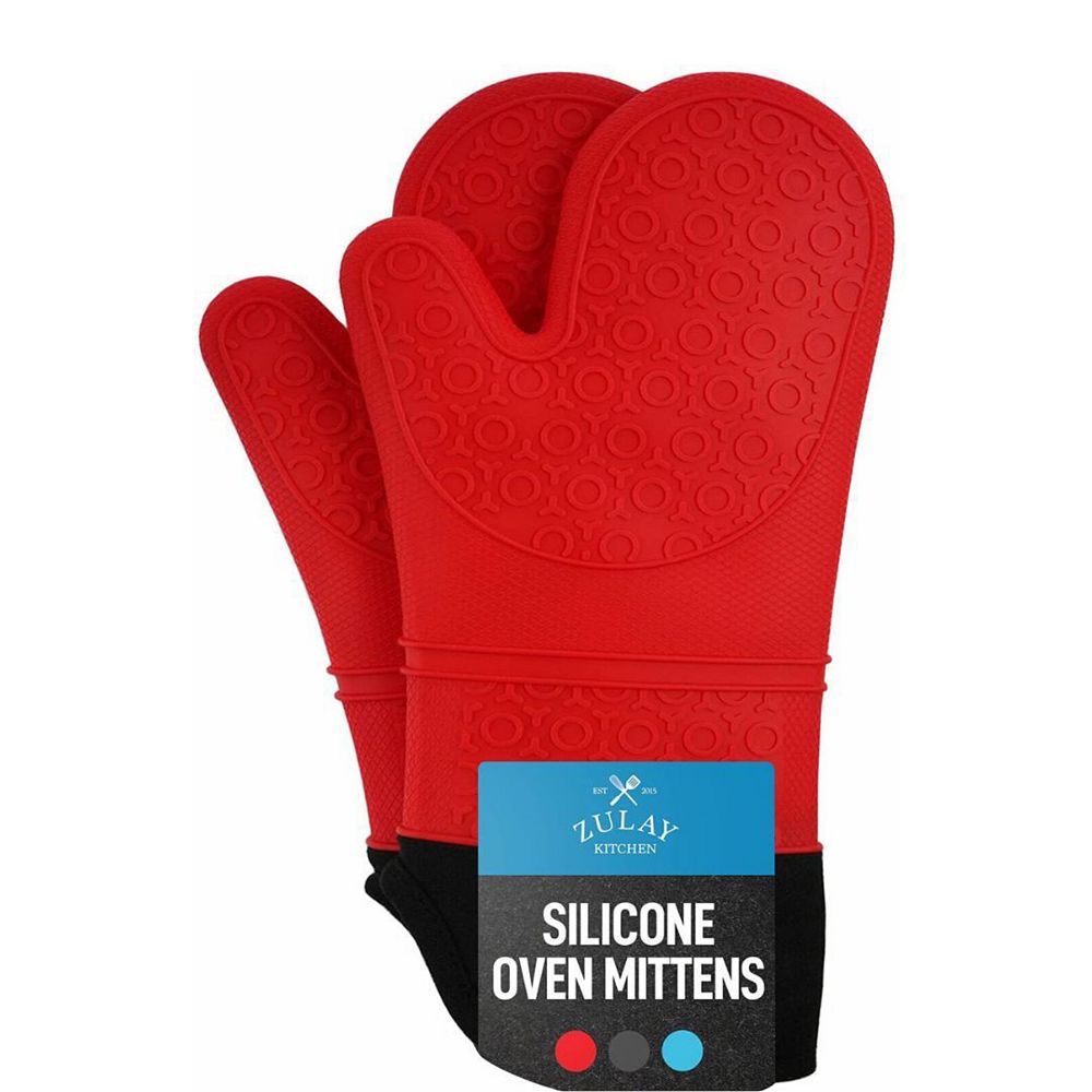 Zulay Kitchen Extra Long Silicone Oven Mitts