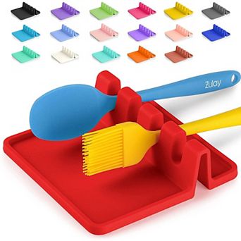 Zulay Kitchen Silicone Utensil Rest with Drip Pad for Multiple Utensils