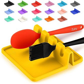Zulay Kitchen Silicone Utensil Rest with Drip Pad for Multiple Utensils