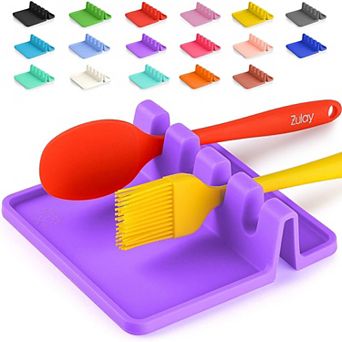 Zulay Kitchen Silicone Utensil Rest with Drip Pad for Multiple Utensils
