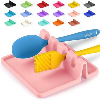 Zulay Kitchen Silicone Utensil Rest with Drip Pad for Multiple Utensils